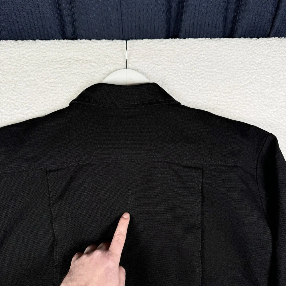 PACSUN Work Jacket Full Zip Black Cotton Patches - Men's Small